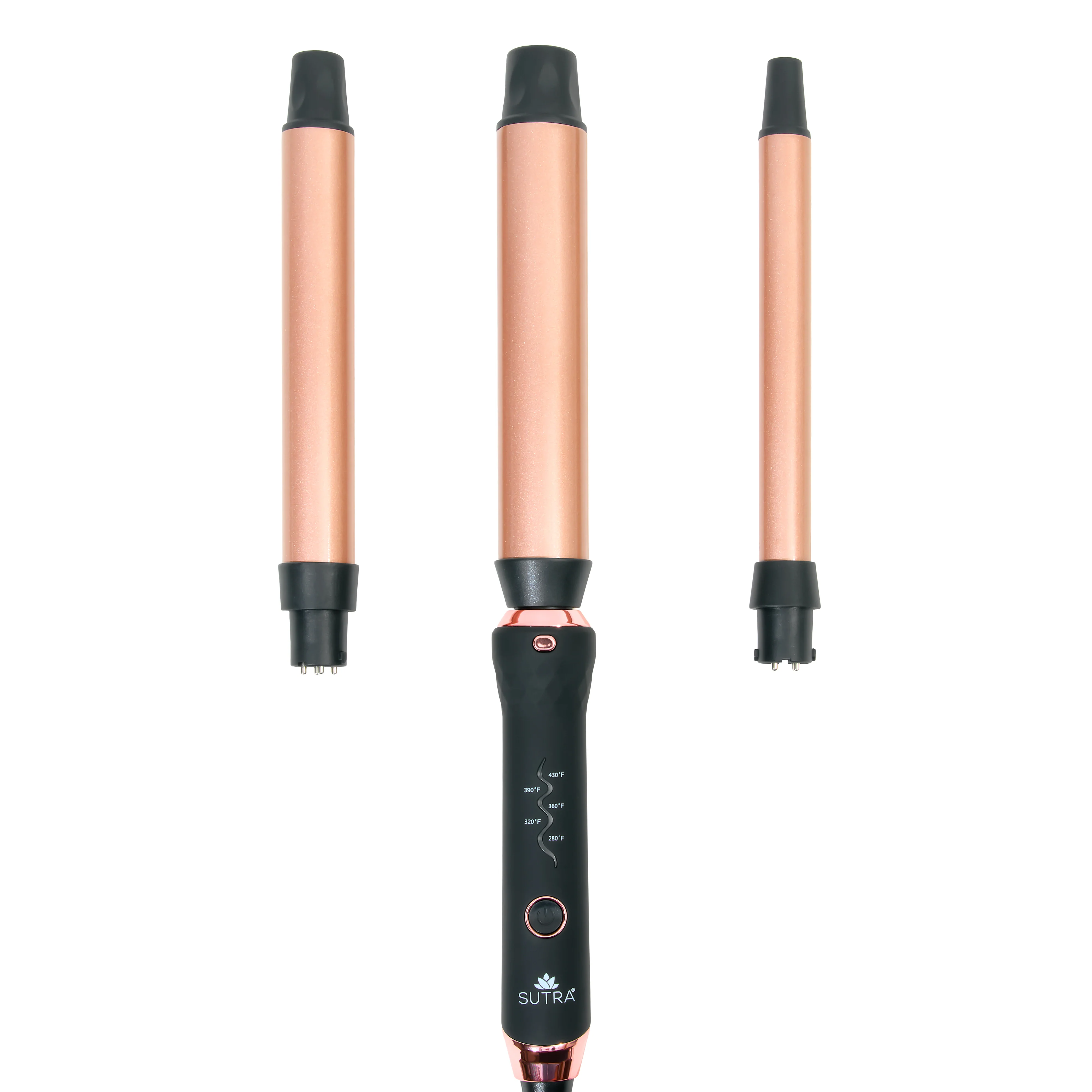Interchangeable Clipless Curler Set (3 Sizes) with Base - Image 3