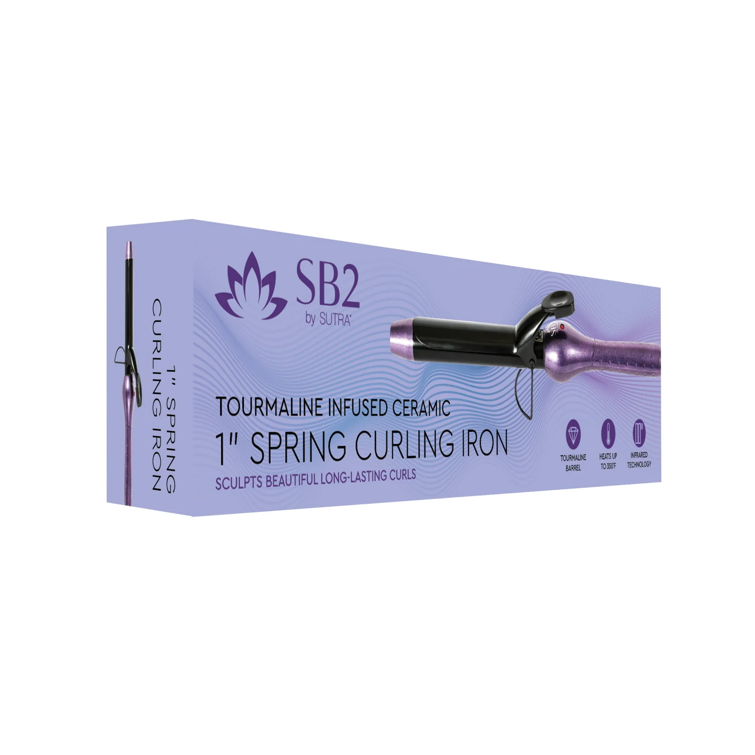 Spring Curling Iron, Purple Disco - 1” - Image 3